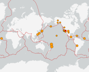 世界最新地震分布(USGS)