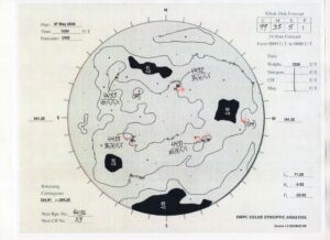 太陽外観図(NOAA)※予報官さんの手書き
