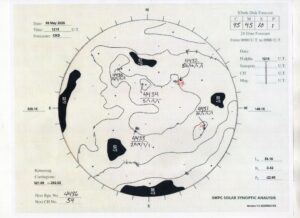 太陽外観図(NOAA)※予報官さんの手書き