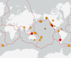 世界最新地震分布(USGS)