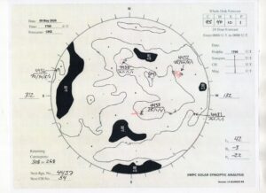 太陽外観図(NOAA)※予報官さんの手書き
