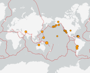 世界最新地震分布(USGS)