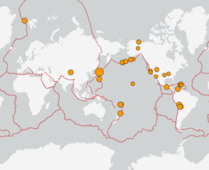 世界最新地震分布(USGS)