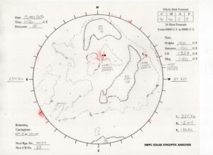 太陽外観図(NOAA)※予報官さんの手書き