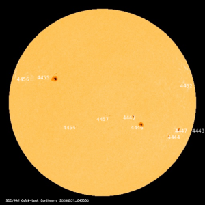 sunspots labeled