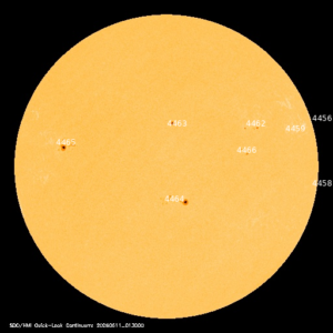 sunspots labeled