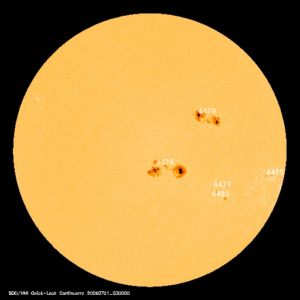 sunspots labeled