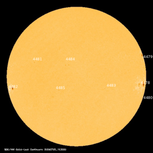 sunspots labeled