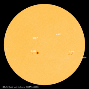 sunspots labeled