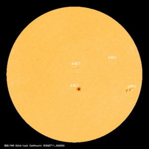 sunspots labeled