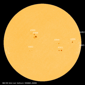sunspots labeled
