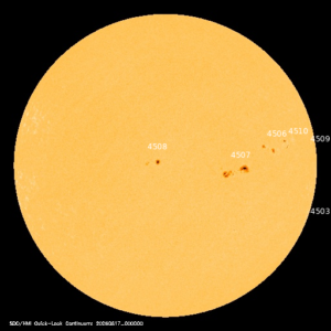 sunspots labeled