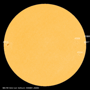 sunspots labeled