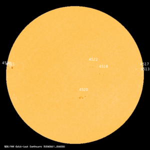 sunspots labeled