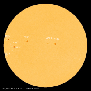 sunspots labeled