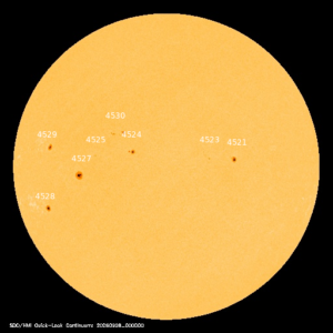 sunspots labeled