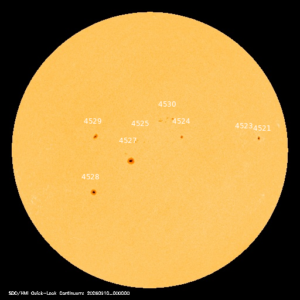 sunspots labeled