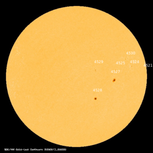 sunspots labeled