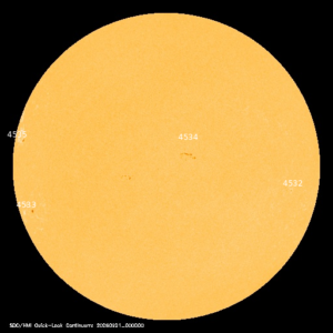 sunspots labeled