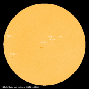 sunspots labeled