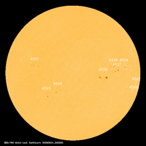 sunspots labeled